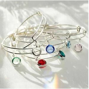 NEW! Alex and Ani Sapphire Birthstone Charm Wire Bangle in SAPPHIRE/SILVER